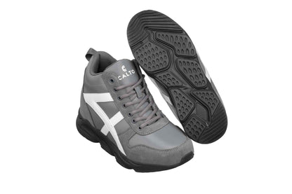 CALTO - S22781 - 3.6 Inches Taller (Grey/White) - Hiking Style Boots Tallmenshoes.com