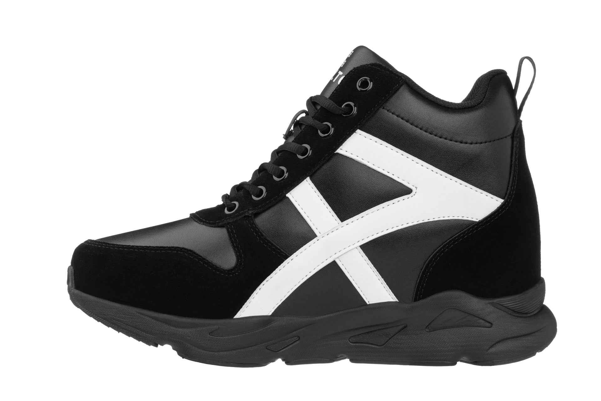 CALTO - S22783 - 3.6 Inches Taller (Black/White) - Hiking Style Boots Tallmenshoes.com