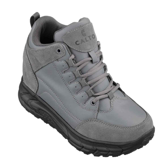 CALTO - S22799 - 4 Inches Taller (Grey) - Hiking Style Boots Tallmenshoes.com