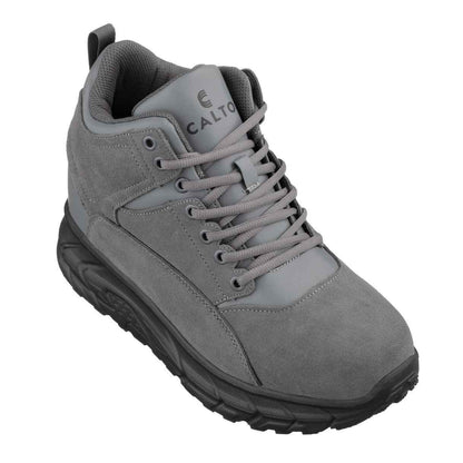 CALTO - S22800 - 4 Inches Taller (Grey) - Hiking Style Boots Tallmenshoes.com