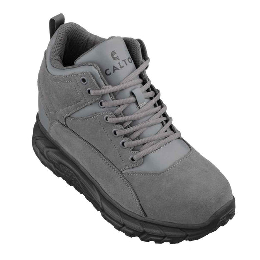 CALTO - S22800 - 4 Inches Taller (Grey) - Hiking Style Boots Tallmenshoes.com