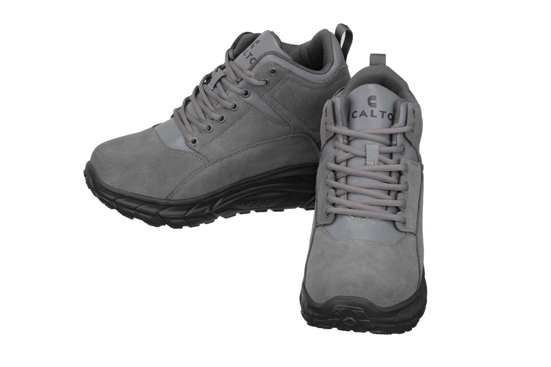 CALTO - S22800 - 4 Inches Taller (Grey) - Hiking Style Boots Tallmenshoes.com
