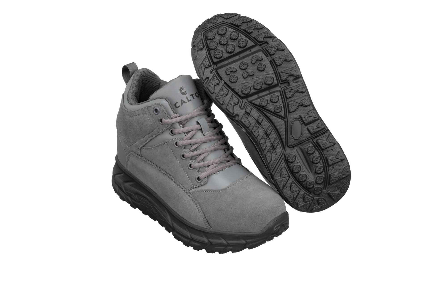 CALTO - S22800 - 4 Inches Taller (Grey) - Hiking Style Boots Tallmenshoes.com