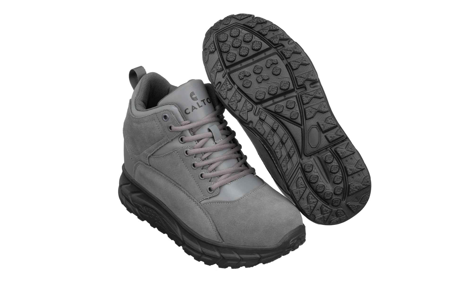 CALTO - S22800 - 4 Inches Taller (Grey) - Hiking Style Boots Tallmenshoes.com