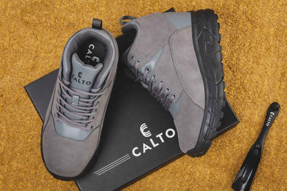 CALTO - S22800 - 4 Inches Taller (Grey) - Hiking Style Boots Tallmenshoes.com