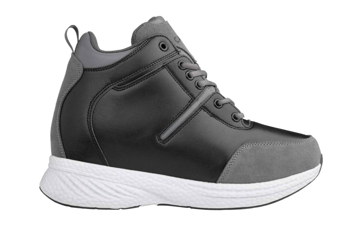 CALTO - S22817 - 3.6 Inches Taller (Black/Grey) - High - Top Sneakers Tallmenshoes.com