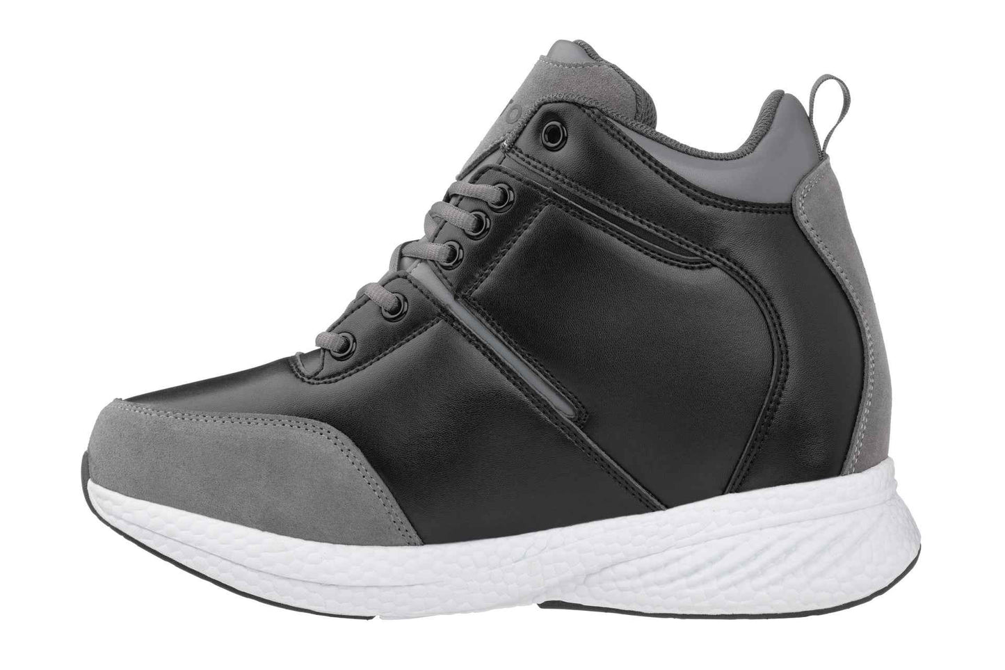 CALTO - S22817 - 3.6 Inches Taller (Black/Grey) - High - Top Sneakers Tallmenshoes.com