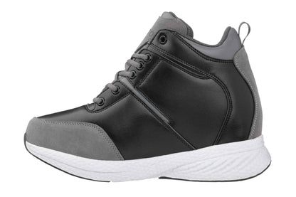 CALTO - S22817 - 3.6 Inches Taller (Black/Grey) - High - Top Sneakers Tallmenshoes.com