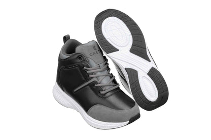 CALTO - S22817 - 3.6 Inches Taller (Black/Grey) - High - Top Sneakers Tallmenshoes.com