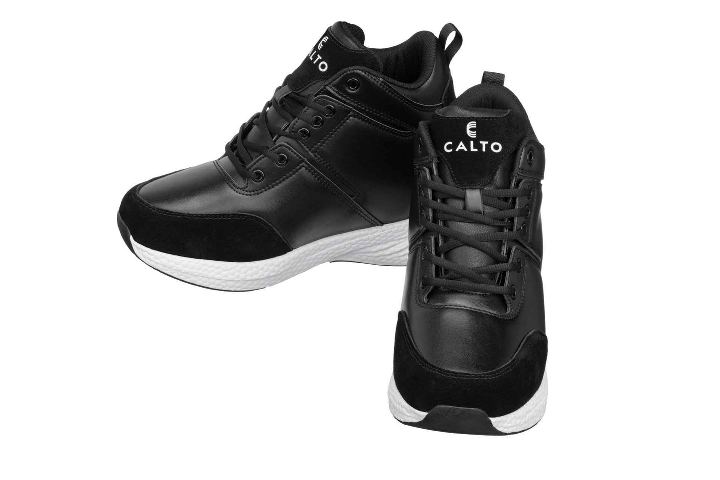 CALTO - S22818 - 3.6 Inches Taller (Black) - High - Top Sneakers Tallmenshoes.com