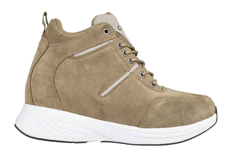 CALTO - S22819 - 3.6 Inches Taller (Khaki/Grey) - High - Top Sneakers Tallmenshoes.com