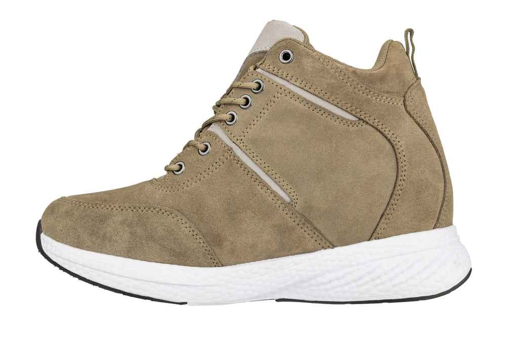 CALTO - S22819 - 3.6 Inches Taller (Khaki/Grey) - High - Top Sneakers Tallmenshoes.com