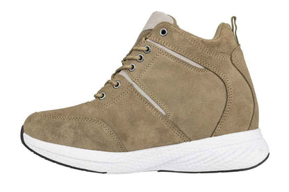 CALTO - S22819 - 3.6 Inches Taller (Khaki/Grey) - High - Top Sneakers Tallmenshoes.com