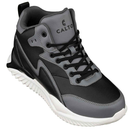 CALTO - S3061 - 4 Inches Taller (Black/Grey) - Lightweight Sneakers Tallmenshoes.com