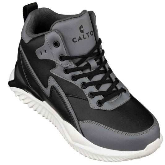 CALTO - S3061 - 4 Inches Taller (Black/Grey) - Lightweight Sneakers Tallmenshoes.com