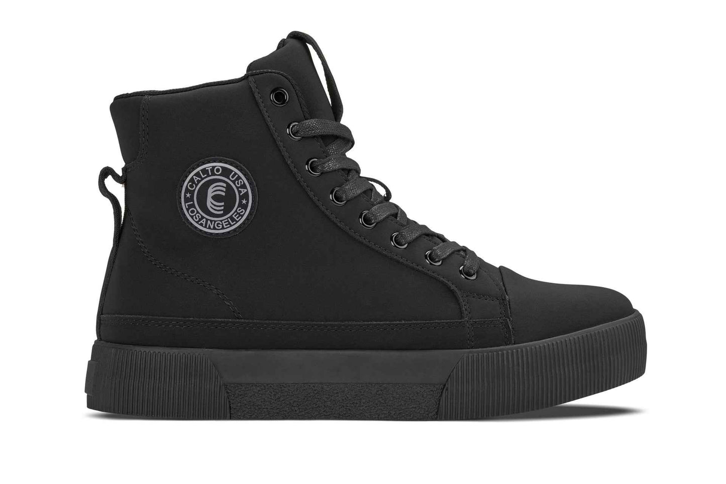 CALTO - S3421 - 2.4 Inches Taller (Black) - Cap Toe High Top Zip-Up Sneaker Boots Tallmenshoes.com