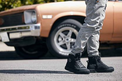 CALTO - S3421 - 2.4 Inches Taller (Black) - Cap Toe High Top Zip-Up Sneaker Boots Tallmenshoes.com