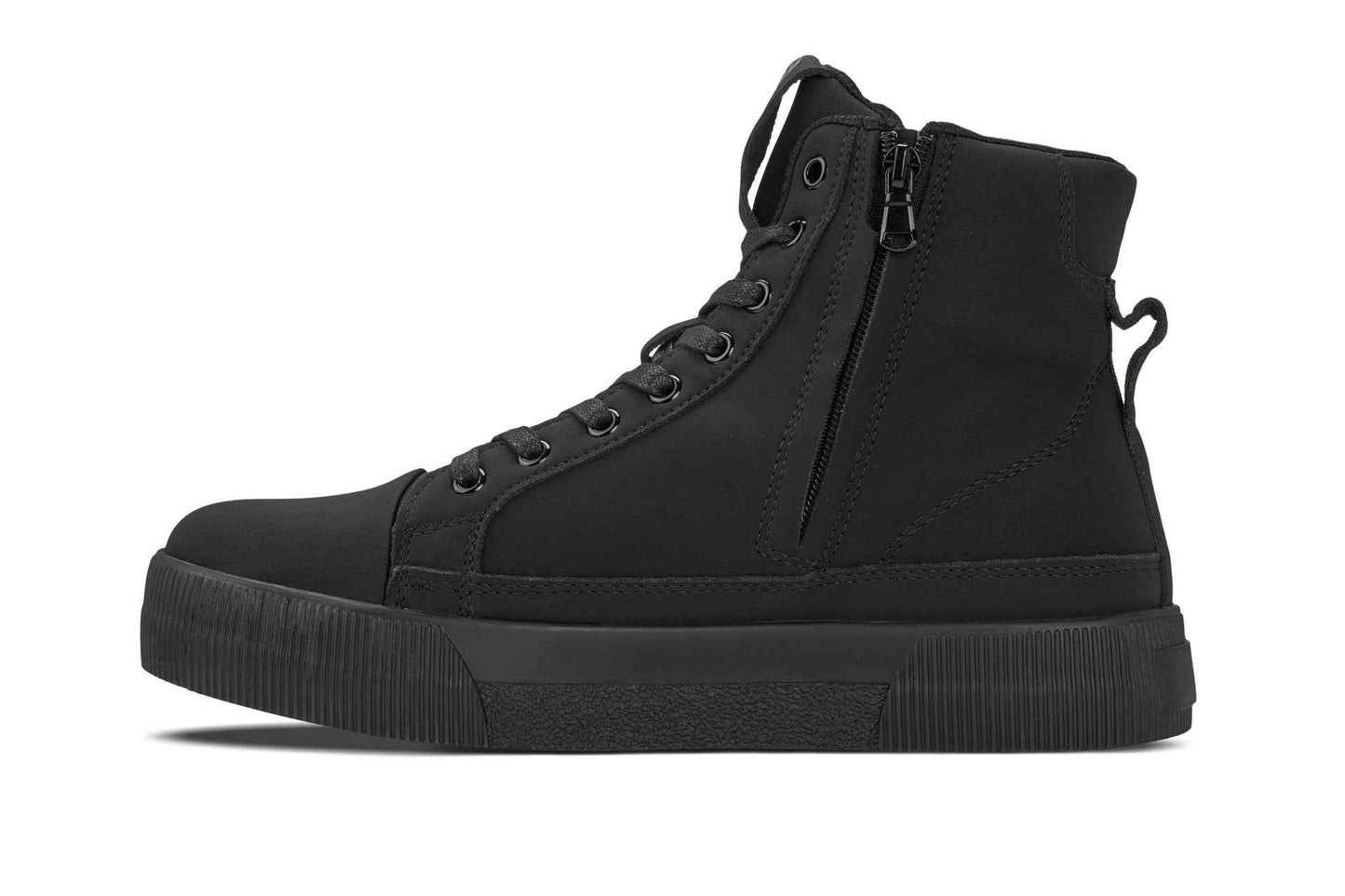 CALTO - S3421 - 2.4 Inches Taller (Black) - Cap Toe High Top Zip-Up Sneaker Boots Tallmenshoes.com