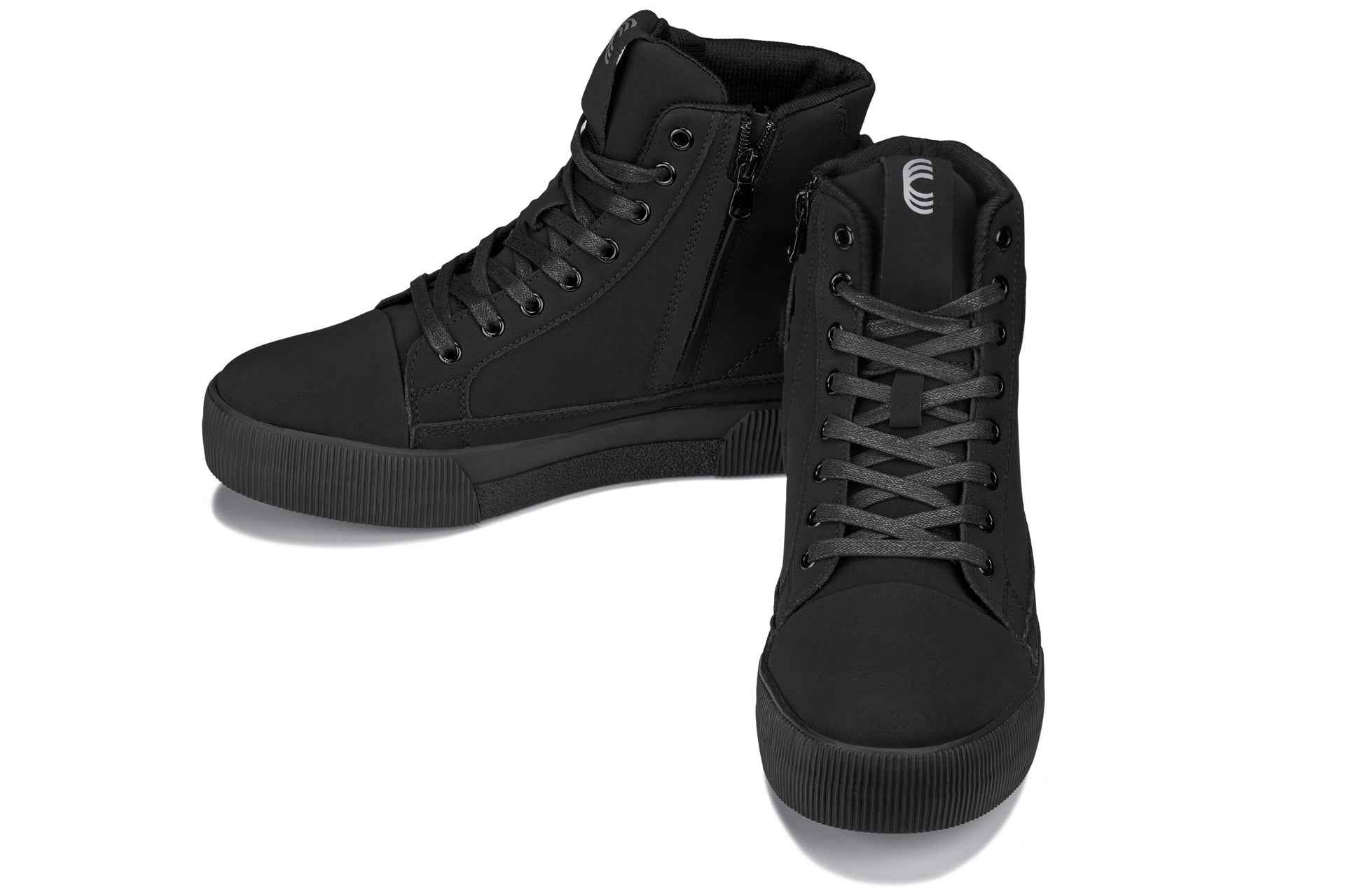 CALTO - S3421 - 2.4 Inches Taller (Black) - Cap Toe High Top Zip-Up Sneaker Boots Tallmenshoes.com