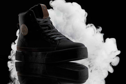 CALTO - S3422 - 2.4 Inches Taller (Black/Coffee Brown) - Cap Toe High Top Zip-Up Sneaker Boots Tallmenshoes.com
