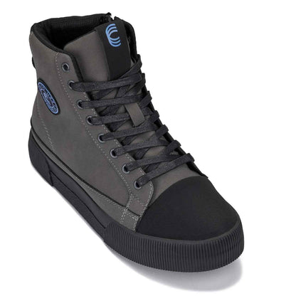 CALTO - S3423 - 2.4 Inches Taller (Grey) - Cap Toe High Top Zip-Up Sneaker Boots Tallmenshoes.com