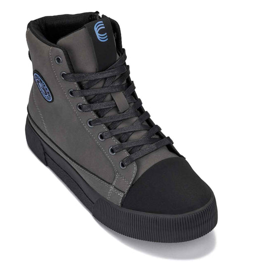 CALTO - S3423 - 2.4 Inches Taller (Grey) - Cap Toe High Top Zip-Up Sneaker Boots Tallmenshoes.com