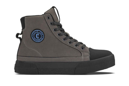 CALTO - S3423 - 2.4 Inches Taller (Grey) - Cap Toe High Top Zip-Up Sneaker Boots Tallmenshoes.com