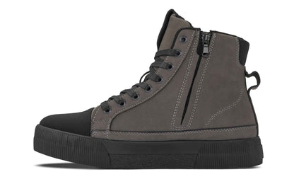 CALTO - S3423 - 2.4 Inches Taller (Grey) - Cap Toe High Top Zip-Up Sneaker Boots Tallmenshoes.com