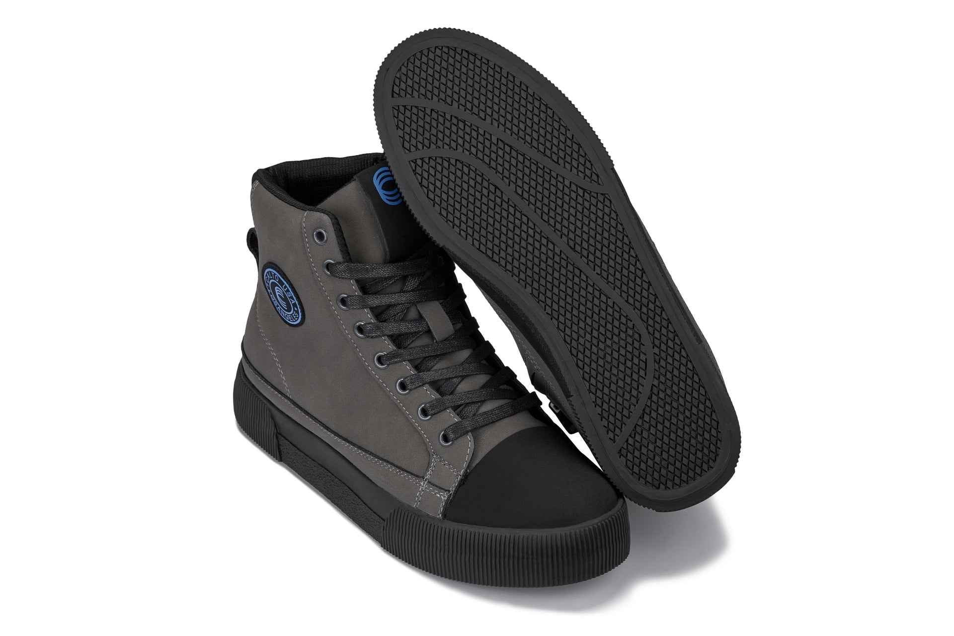 CALTO - S3423 - 2.4 Inches Taller (Grey) - Cap Toe High Top Zip-Up Sneaker Boots Tallmenshoes.com