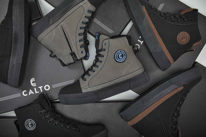 CALTO - S3421 - 2.4 Inches Taller (Black) - Cap Toe High Top Zip-Up Sneaker Boots Tallmenshoes.com
