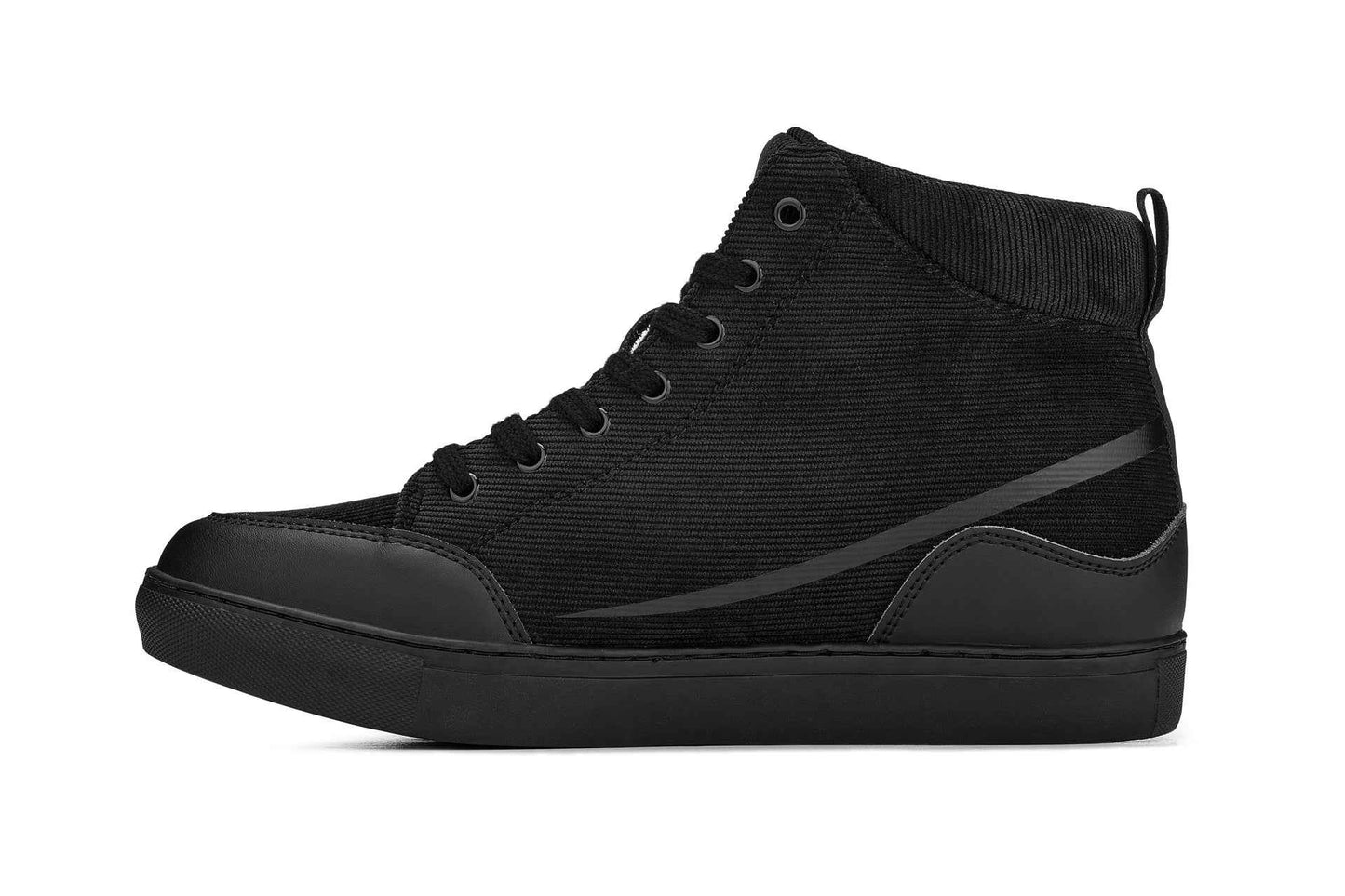 CALTO - S4130 - 2.6 Inches Taller (Onyx/Black Sole) - Corduroy Ankle Top Sneak-boot Tallmenshoes.com