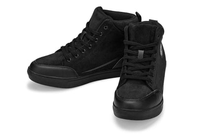 CALTO - S4130 - 2.6 Inches Taller (Onyx/Black Sole) - Corduroy Ankle Top Sneak-boot Tallmenshoes.com