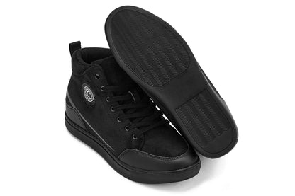 CALTO - S4130 - 2.6 Inches Taller (Onyx/Black Sole) - Corduroy Ankle Top Sneak-boot Tallmenshoes.com