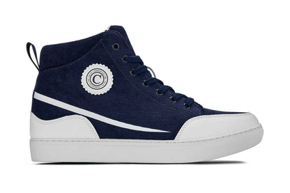 CALTO - S4132 - 2.6 Inches Taller (Navy/White Sole) - Corduroy Ankle Top Sneak-boot Tallmenshoes.com
