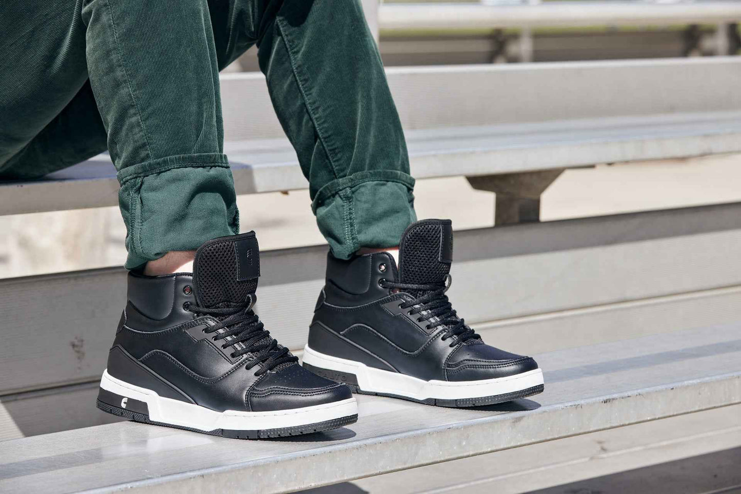 CALTO - S4750 - 3 Inches Taller (Black) - High Top Sneakers Tallmenshoes.com
