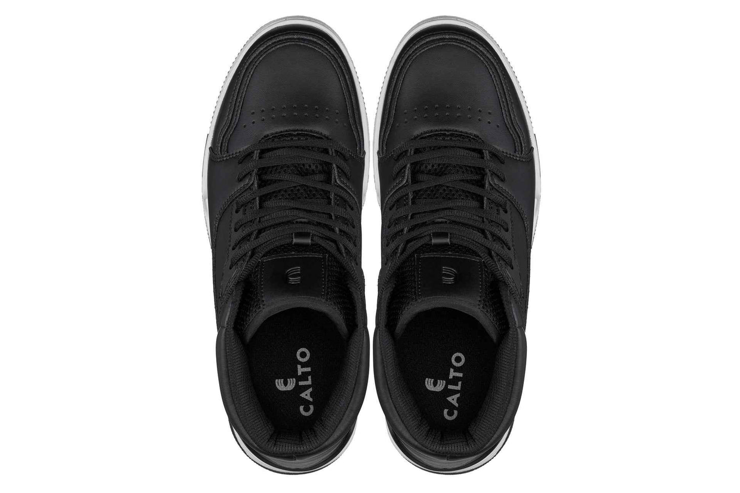 CALTO - S4750 - 3 Inches Taller (Black) - High Top Sneakers Tallmenshoes.com