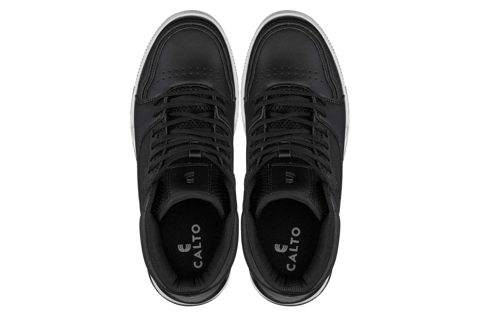 CALTO - S4750 - 3 Inches Taller (Black) - High Top Sneakers Tallmenshoes.com