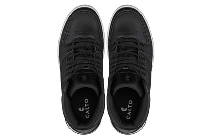 CALTO - S4750 - 3 Inches Taller (Black) - High Top Sneakers Tallmenshoes.com
