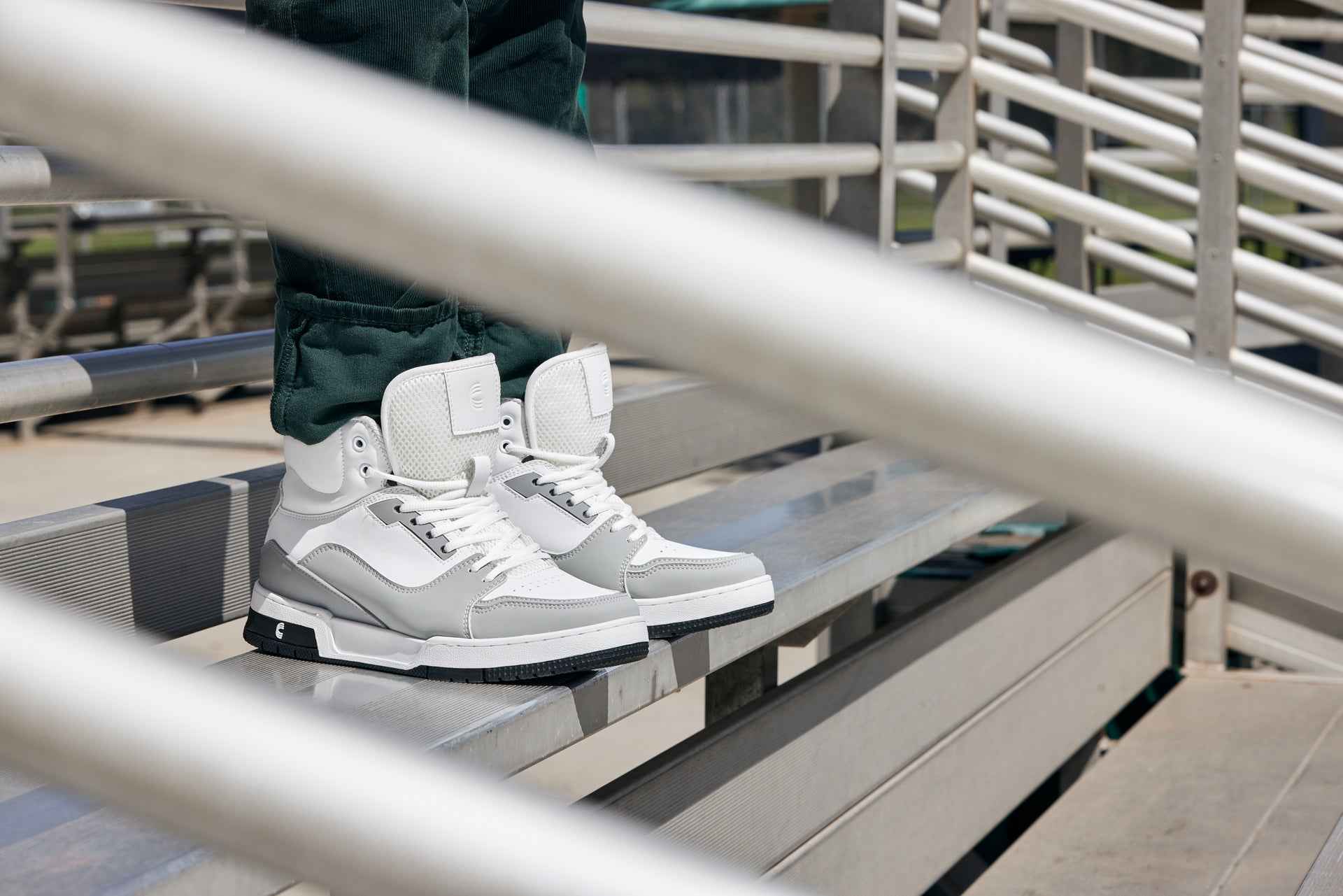 CALTO - S4751 - 3 Inches Taller (White/Grey) - High Top Sneakers Tallmenshoes.com
