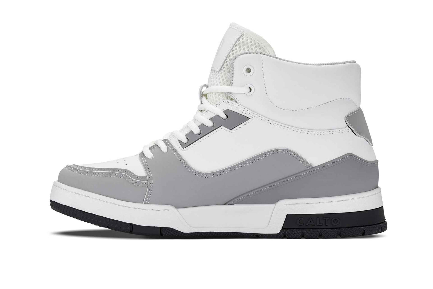CALTO - S4751 - 3 Inches Taller (White/Grey) - High Top Sneakers Tallmenshoes.com