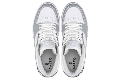 CALTO - S4751 - 3 Inches Taller (White/Grey) - High Top Sneakers Tallmenshoes.com