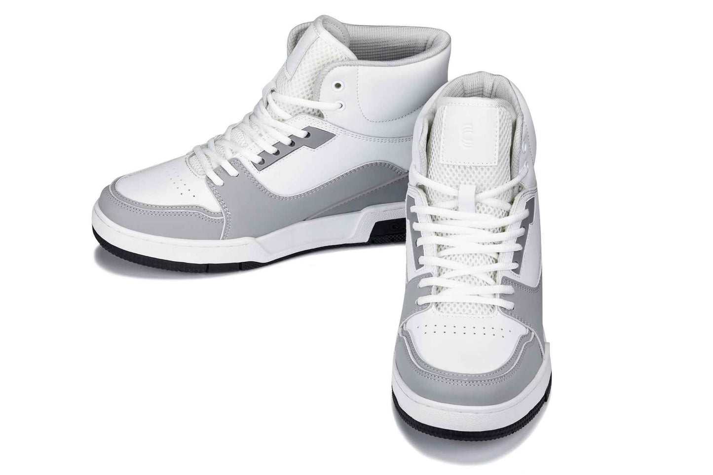 CALTO - S4751 - 3 Inches Taller (White/Grey) - High Top Sneakers Tallmenshoes.com