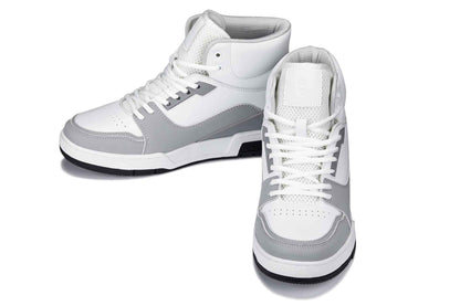 CALTO - S4751 - 3 Inches Taller (White/Grey) - High Top Sneakers Tallmenshoes.com