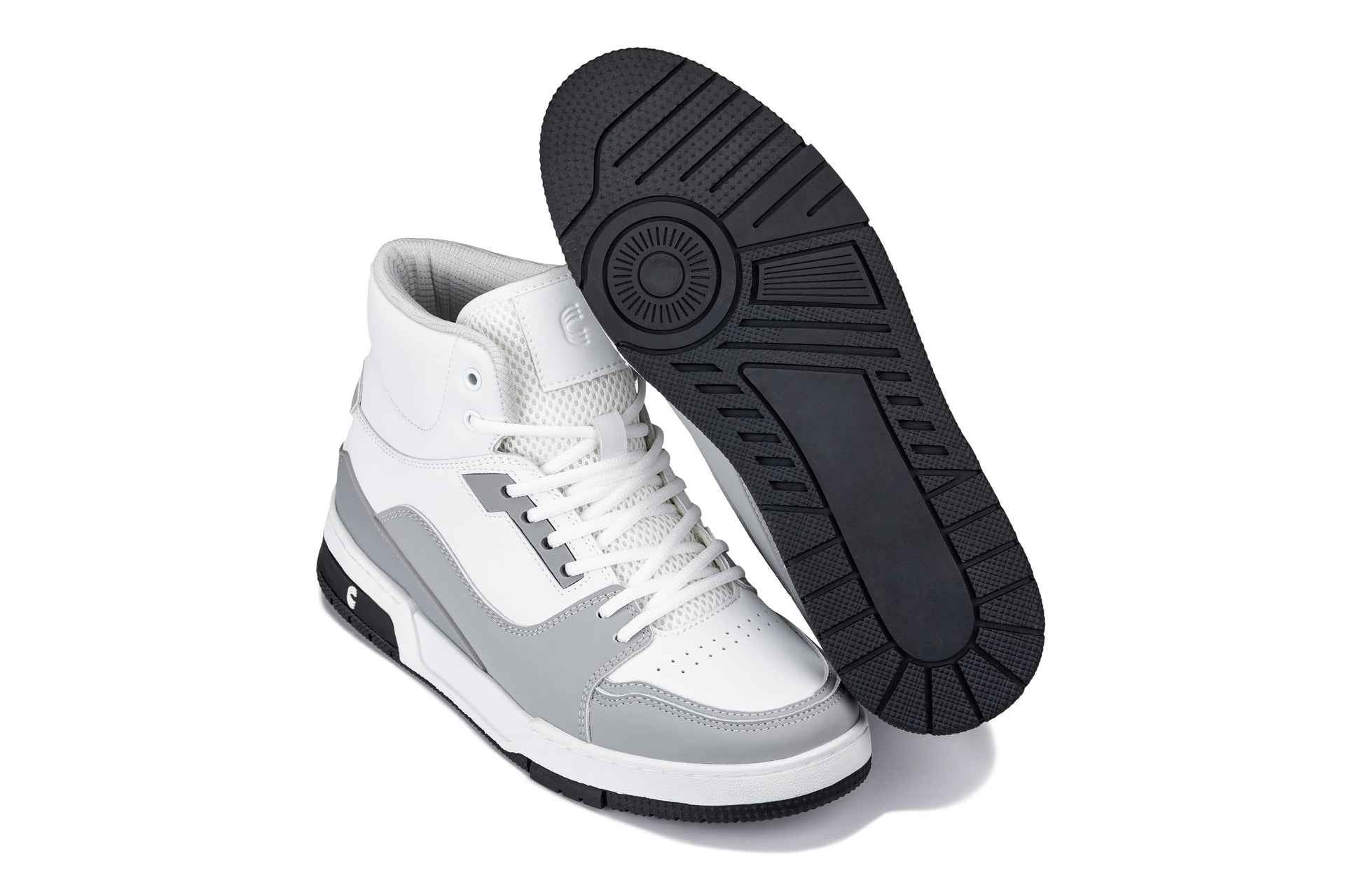 CALTO - S4751 - 3 Inches Taller (White/Grey) - High Top Sneakers Tallmenshoes.com