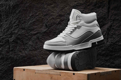 CALTO - S4751 - 3 Inches Taller (White/Grey) - High Top Sneakers Tallmenshoes.com