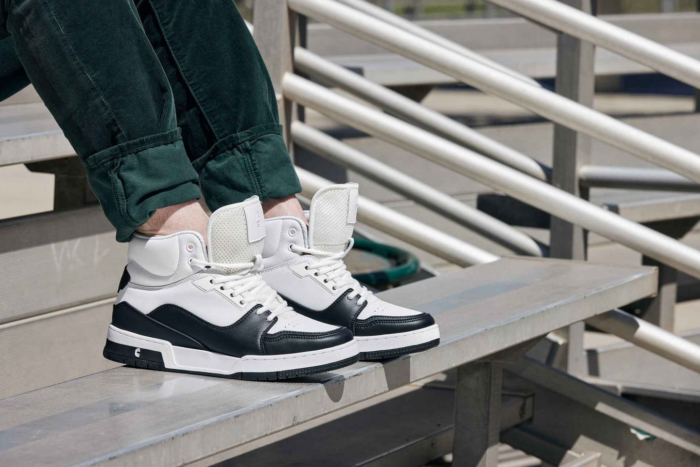 CALTO - S4752 - 3 Inches Taller (White/Black) - High Top Sneakers Tallmenshoes.com