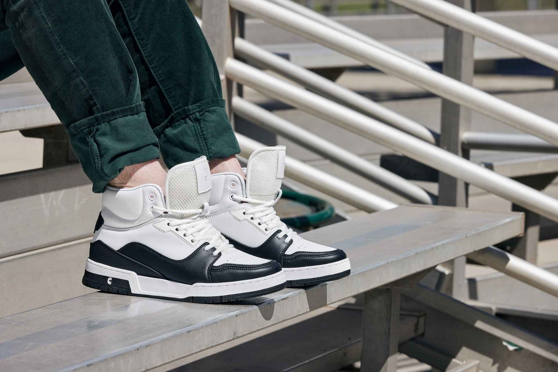 CALTO - S4752 - 3 Inches Taller (White/Black) - High Top Sneakers Tallmenshoes.com