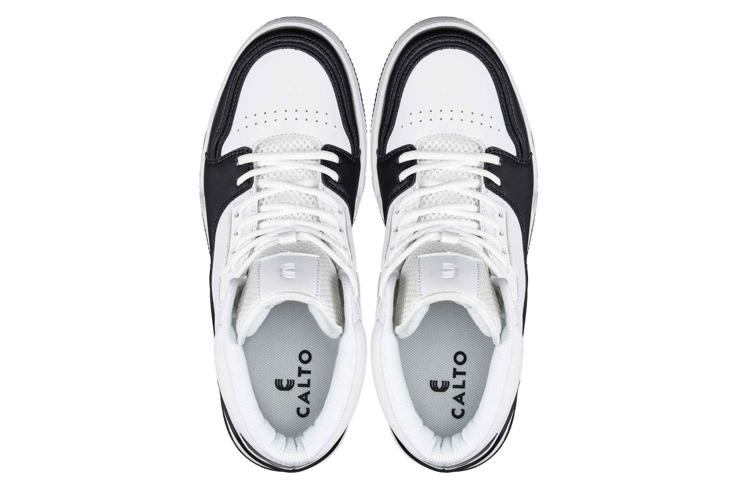 CALTO - S4752 - 3 Inches Taller (White/Black) - High Top Sneakers Tallmenshoes.com