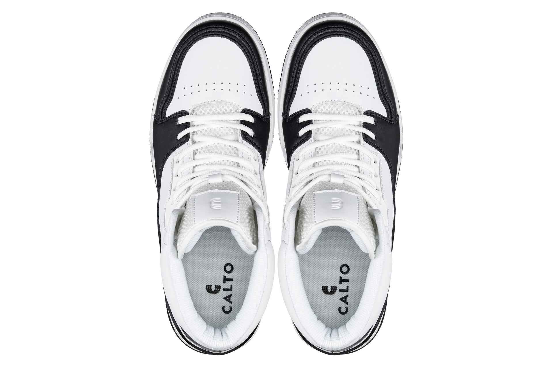 CALTO - S4752 - 3 Inches Taller (White/Black) - High Top Sneakers Tallmenshoes.com