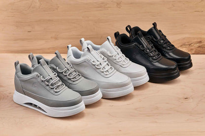 CALTO - S4926 - 3.2 Inches Taller (Bone/White Sole) - Chunky Elevated Platform Sneakers Tallmenshoes.com